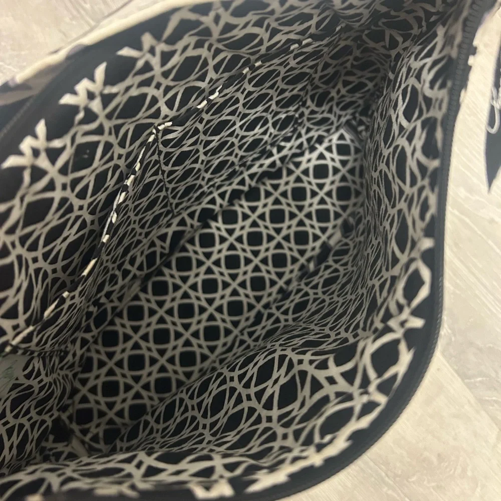 Vera Bradley Night and Day Floral Black and White Quilted Shoulder Bag - Picture 4 of 4